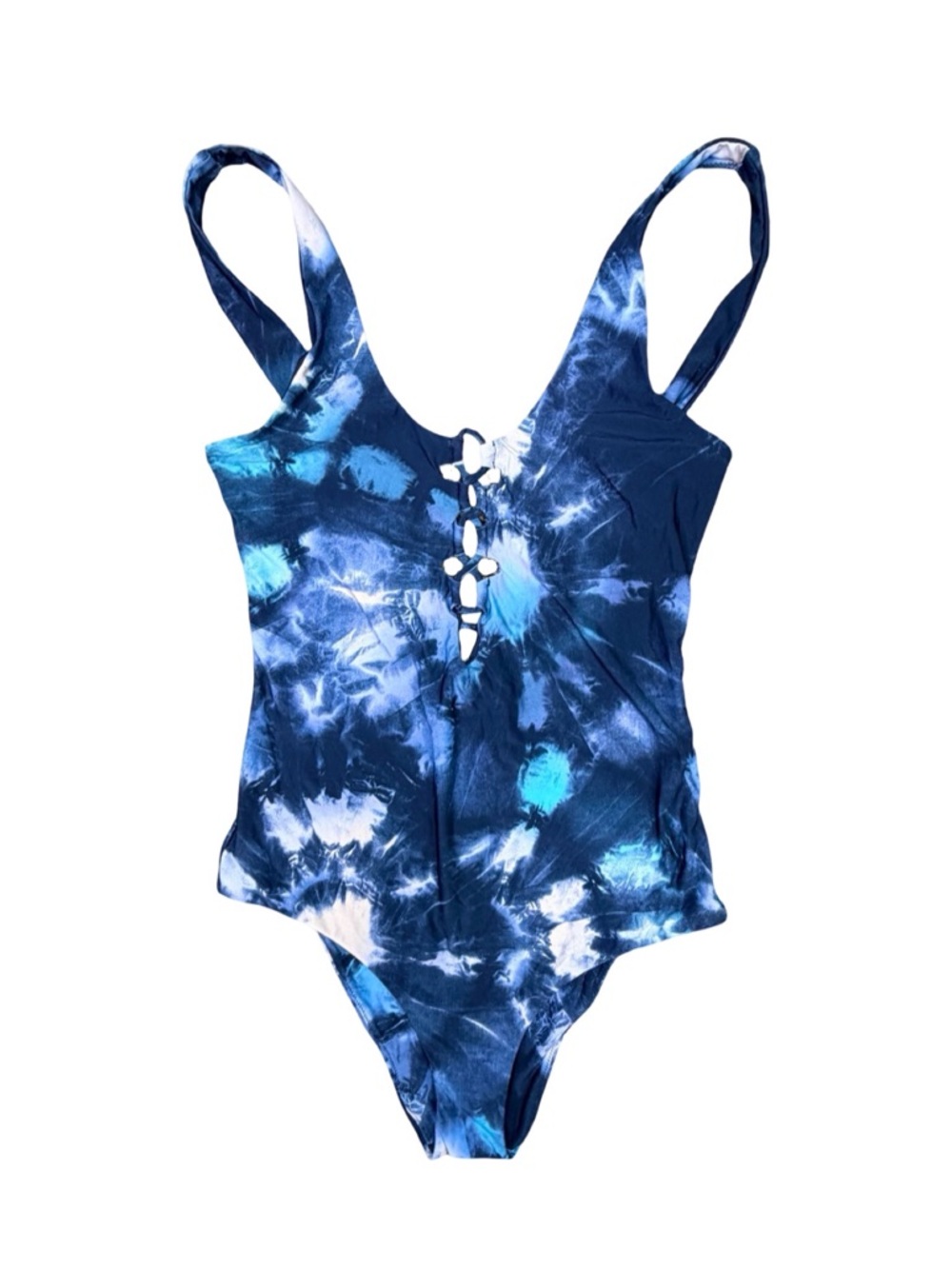 unsubscribed Lace-Up Tie Dye One-Piece Swimsuit - Size Small - See Stock Images
